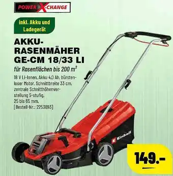 Leitermann Baumarkt Akku Rasenmäher GE-CM 18-33 LI Angebot