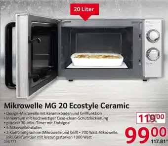 Selgros Casa Mikrowelle MG 20 Ecostyle Ceramic Angebot