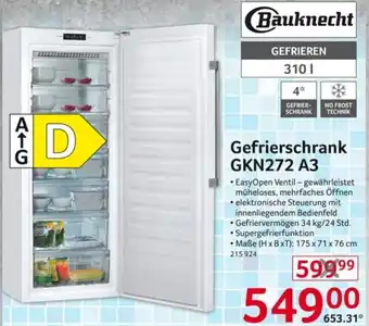 Selgros Bauknecht Gefrierschrank GKN272 A3 Angebot