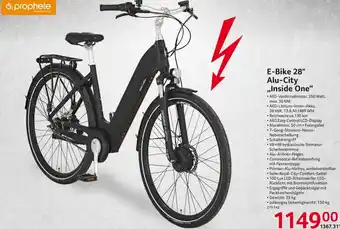 Selgros Prophete E-Bike 28" Alu City ,,Inside One" Angebot