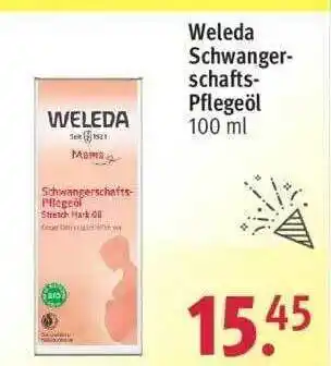 Rossmann Weleda Schwanger Schafts Pflegeöl Angebot