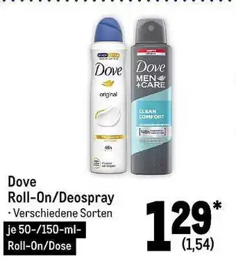 METRO Dove Roll-on Oder Deospray Angebot