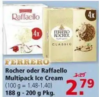 Multi Markt Ferrero Rocher Oder Raffaello Multipack Ice Cream 188-200g Angebot