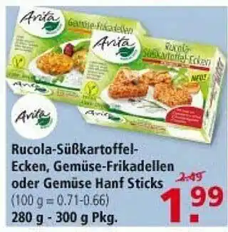 Multi Markt Avita Rucola Süßkartoffel-Ecken, Gemüse Frikadellen Oder Gemüse Hanf Sticks 280-300g Angebot