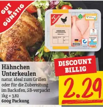 NP Discount Gut & Günstig Hähnchen Unterkeulen 600 g Angebot