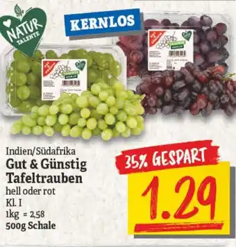 NP Discount Gut & Günstig Tafeltrauben 500 g Schale Angebot