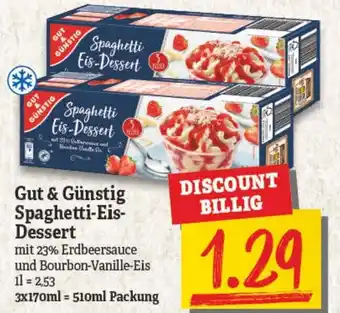 NP Discount Gut & Günstig Spaghetti Eis Dessert Angebot