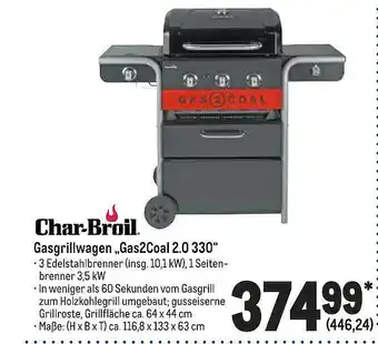 METRO Char-broil Gasgrillwagen „gas2coal 2.0 330“ Angebot