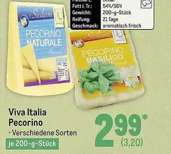 METRO Viva Italia Pecorino Angebot