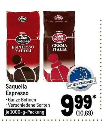 METRO Saquella Espresso Angebot