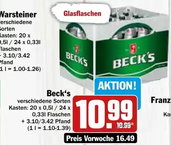 AEZ Beck's 20*500/24*330ml Angebot