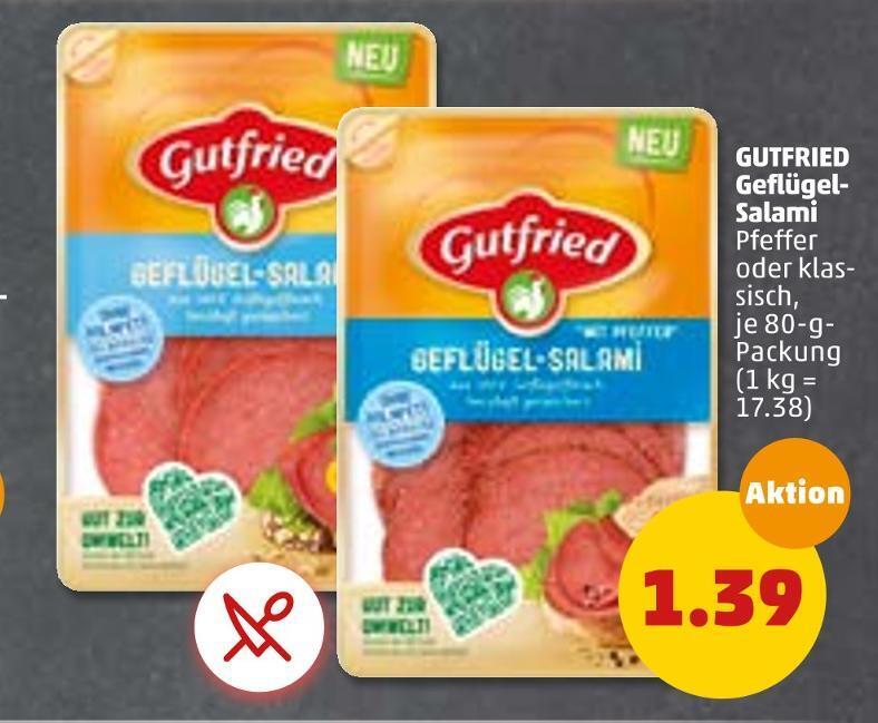Gutfried geflügelsalami Angebot bei PENNY
