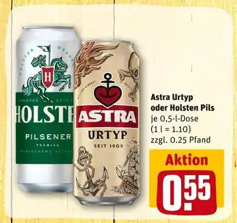 REWE Astra urtyp oder holsten pils Angebot