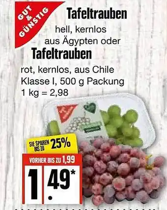 Edeka Frischemarkt Gut & Günstig Tafeltrauben Oder Tafeltrauben Angebot