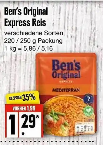 Edeka Frischemarkt Ben's Original Express Reis Angebot