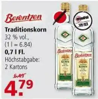 Multi Markt Berentzen Traditionskorn 0,7L Angebot