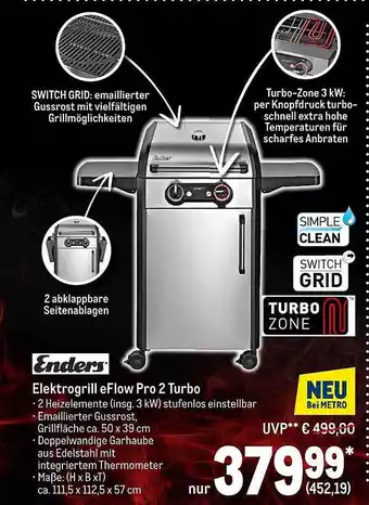 METRO Enders Elektrogrill Eflow Pro 2 Turbo Angebot