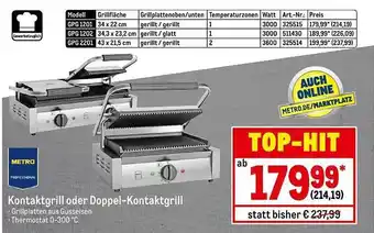 METRO Metro Professional Kontaktgrill Oder Doppel-kontaktgrill Angebot