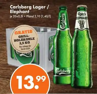 Trink und Spare Carlsberg Lager / Elephant Beer 20*500ml Angebot