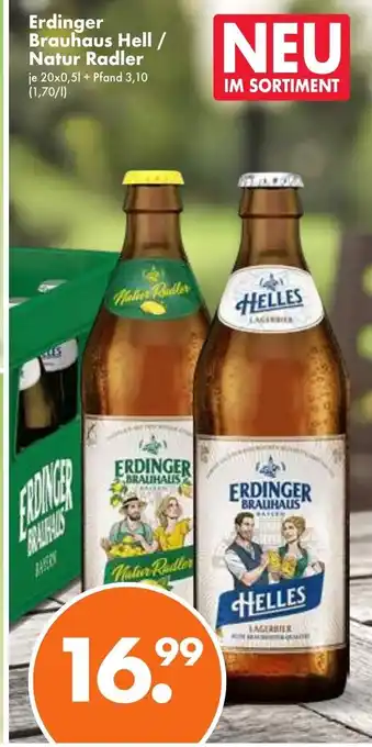 Trink und Spare Erdinger Brauhaus Helles o. Natur Radler 20*500ml Angebot