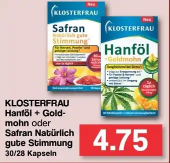 Famila Nord West Klosterfrau Hanföl + Goldmohn oder Safran Natürlich gute Stimmung 30/28 Kapseln Angebot