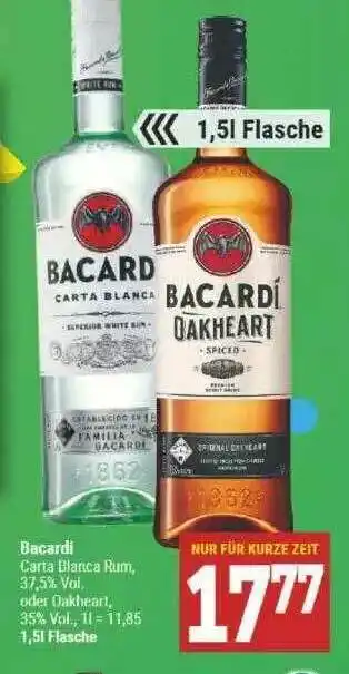 Marktkauf Bacardi Carta Blanca Rum 1,5L Angebot