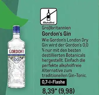 METRO Großbritannien Gordon's Gin Angebot