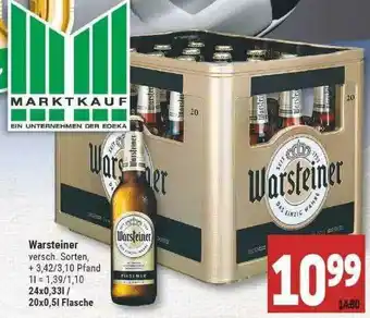 Marktkauf Warsteiner 24x0,33L/20x0,5L Angebot