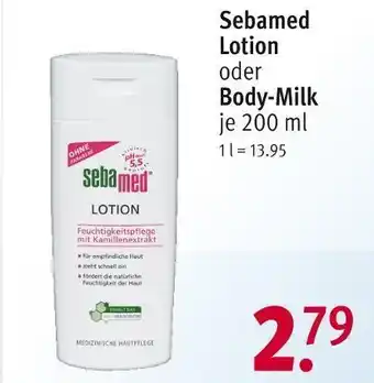 Rossmann Sebamed lotion oder body-milk Angebot