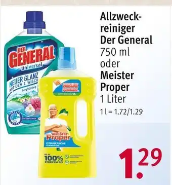 Rossmann Der general oder meister proper allzweckreiniger Angebot