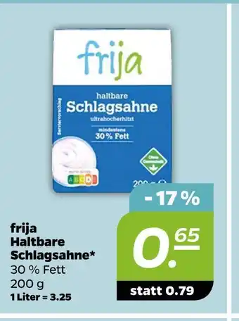 NETTO Frija haltbare schlagsahne Angebot