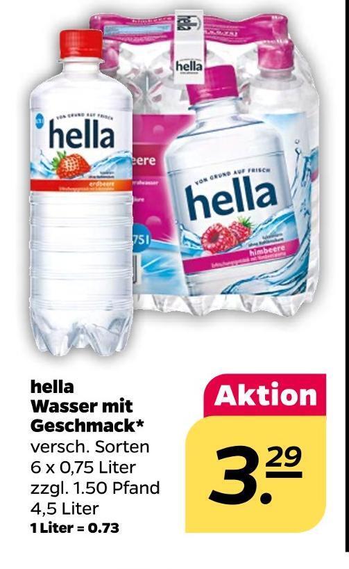 Hella wasser mit geschmack Angebot bei NETTO