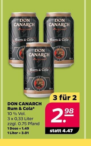 NETTO Don canarch rum & cola Angebot