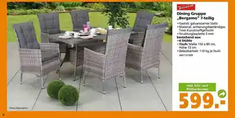 Globus Baumarkt Trend Line Dining Gruppe „Bergamo” 7 Teilig Angebot