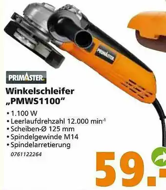 Globus Baumarkt Primaster Winkelschleifer „PMWS1100” Angebot