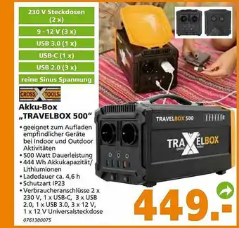 Globus Baumarkt Akku Box „Travelbox 500” Angebot