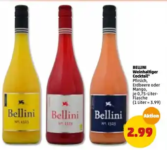 PENNY Bellini Weinhaltiger Cocktail 0,75 Liter Flasche Angebot