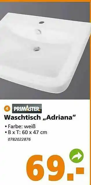 Globus Baumarkt Primaster Waschtisch „Adriana” Angebot