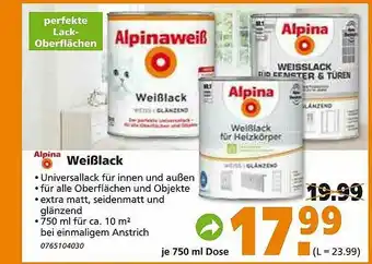 Globus Baumarkt Alpina Weißlack Angebot