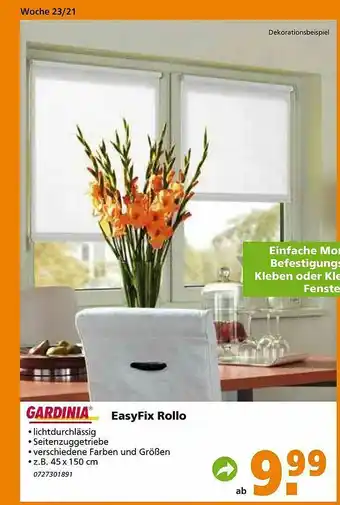 Globus Baumarkt Gardina Easyfix Rollo Angebot