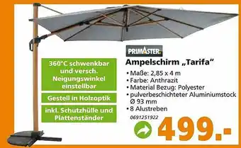 Globus Baumarkt Ampelschirm ,,Tarifa'' Angebot