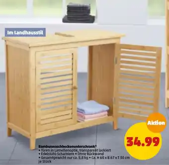 PENNY Bambuswaschbeckenunterschrank Angebot