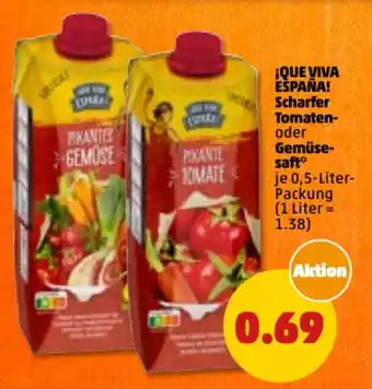 PENNY iQue Viva España! Scharfer Tomaten oder Gemüsesaft 0,5 Liter Packung Angebot