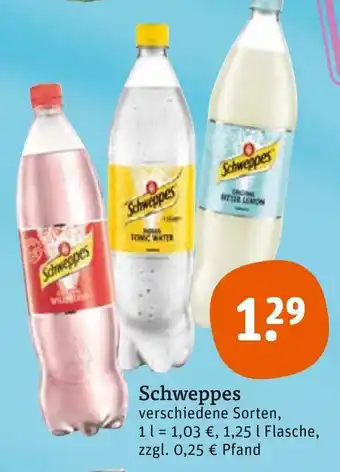 tegut Schweppes 1,25 L Flasche Angebot