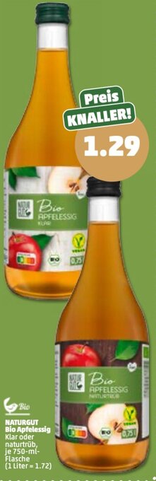 PENNY Naturgut Bio Apfelessig 750 ml Flasche Angebot