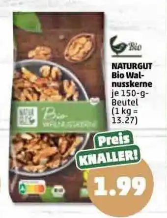 PENNY Naturgut Bio Walnusskerne 150 g Beutel Angebot