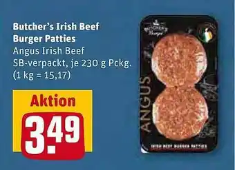 REWE Kaufpark Butcher;s Irish Beef Burger Patties Angebot