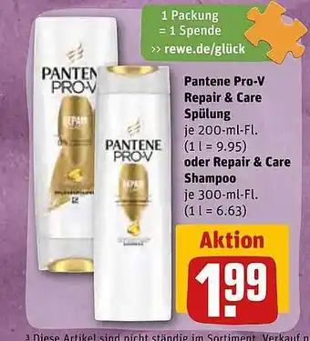 REWE Kaufpark Pantene Pro-v Repair & Care Spülung Oder Repair & Care Shampoo Angebot