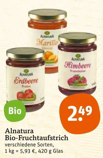 tegut Alnatura Bio Fruchtaufstrich 420 g Glas Angebot