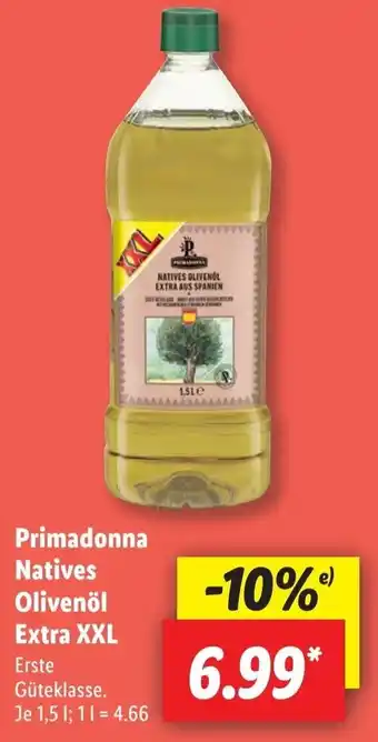 Lidl Primadonna Natives Olivenöl Extra XXL 1,5 L Angebot